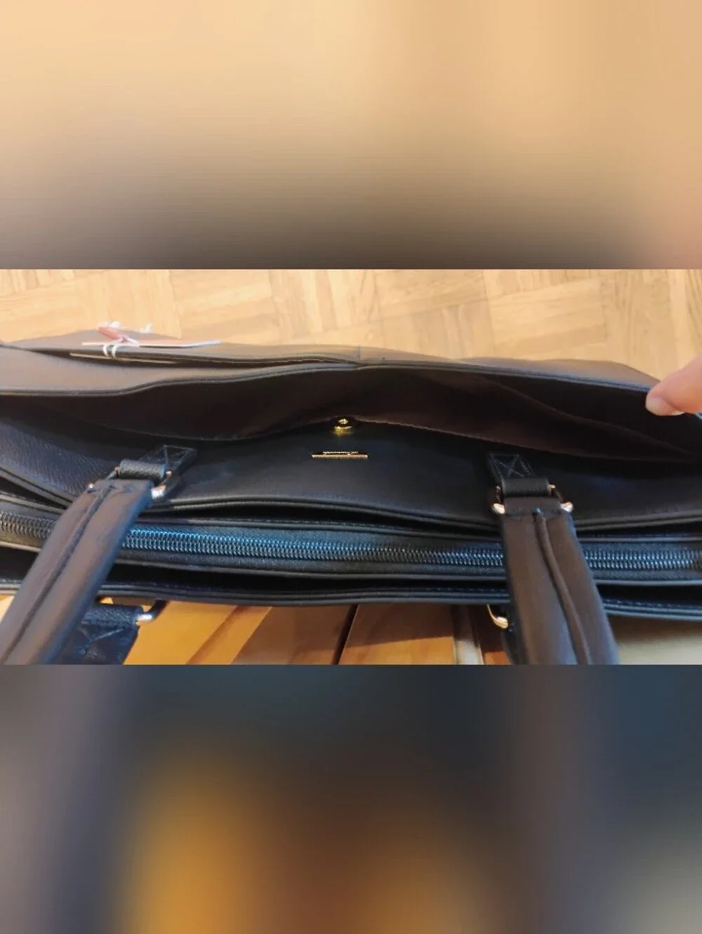 Women's Faux Leather Laptop Tote Bag